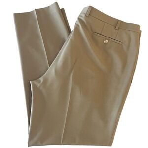 Lauren Ralph Lauren Dress Pants Mens 42x32 Camel Tan Wool Blend Flat Front